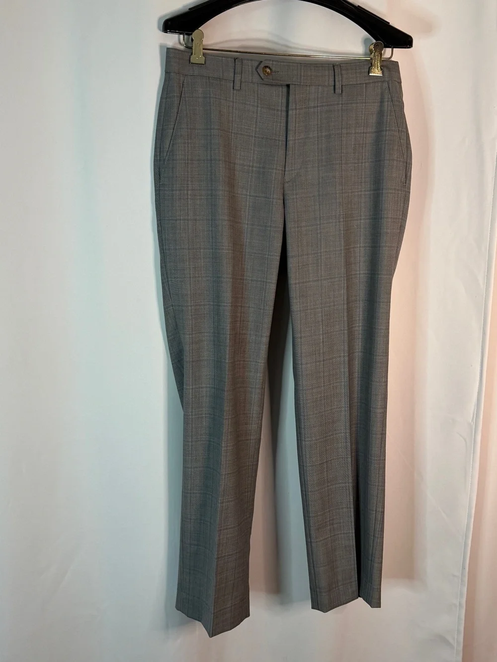 Lauren Ralph Lauren Gray Plaid Men's Wool Blend Suit